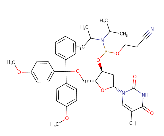 98796-51-1, DMT-dT Phosphoramidite, 5'-(4,4'-二甲氧基三苯基)-3'-脫氧胸苷 2'-(2-氰乙基-N,N-二異丙基)亞磷酰胺, Cas:98796-51-1